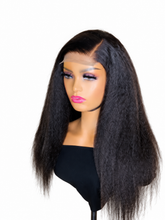 Load image into Gallery viewer, Kenya kinky straight wig on white background – angled-left view