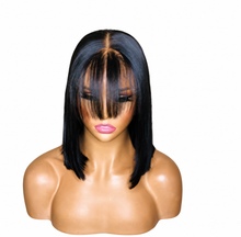 Load image into Gallery viewer, Chyna straight bob wig on white background – top view
