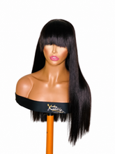 Load image into Gallery viewer, Jazzie straight wig on white background – angled-front view
