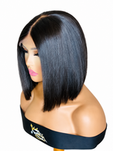 Load image into Gallery viewer, Kim straight bob wig on white background – angled-left view
